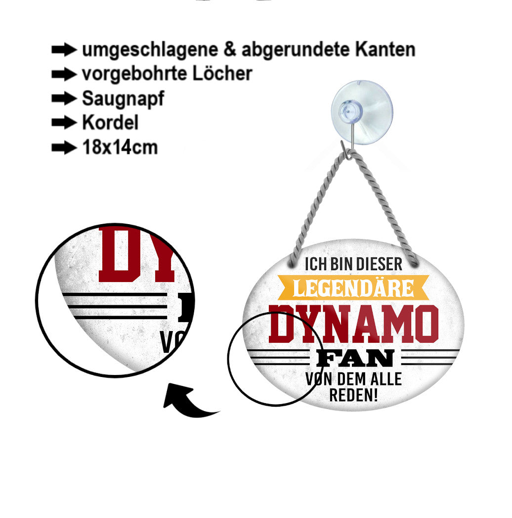 Blechschild  ''Ich bin dieser legendäre Dynamo Fan'' 18x14cm