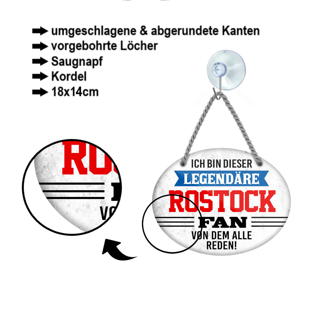 Blechschild ''Ich bin dieser legendäre Rostock Fan'' 18x14cm