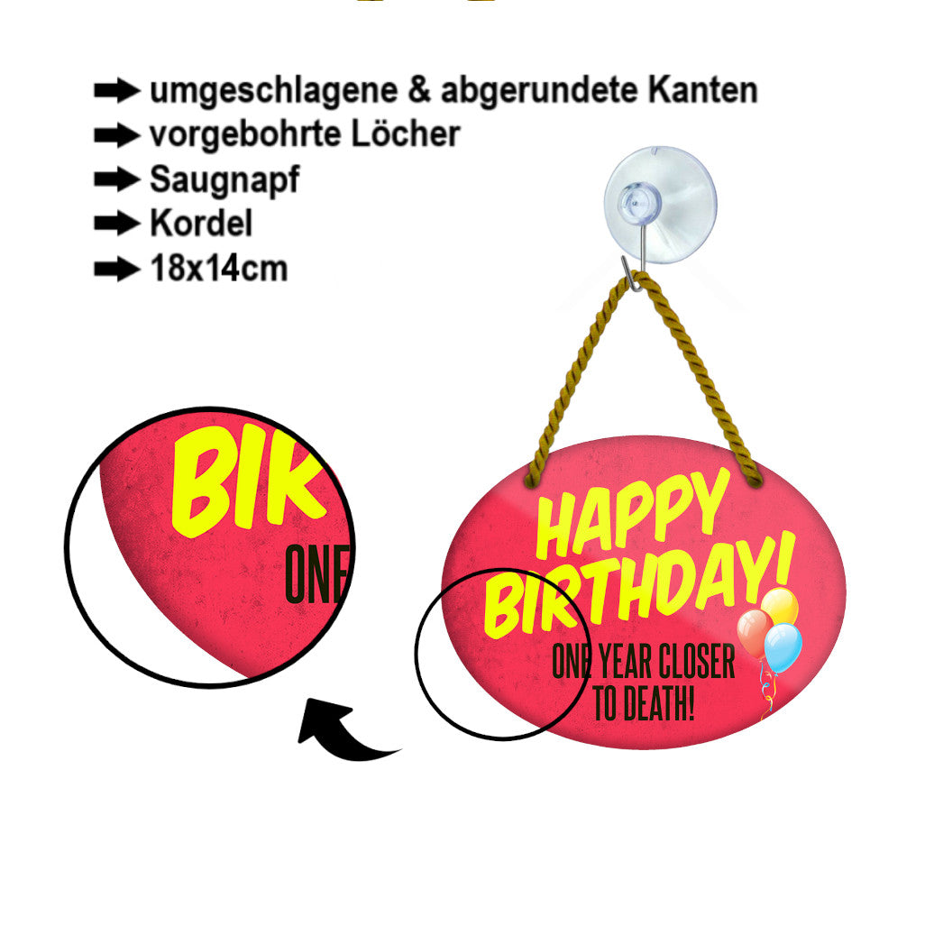 Blechschild ''Happy Birthday'' 18x14cm