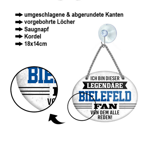 Blechschild  ''Ich bin dieser legendäre Bielefeld Fan'' 18x14cm