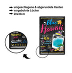Blechschild ''Blue Hawaii'' 20x30cm