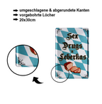 Blechschild ''Sex Drugs Leberkas'' 20x30cm