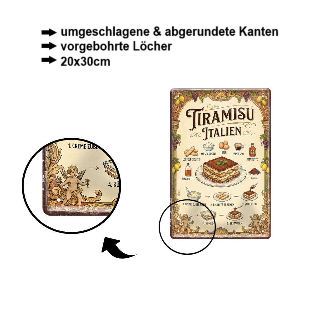 Blechschild ''Tiramisu Italien'' 20x30cm