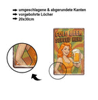 Blechschild ''Cold Beer served here'' 20x30cm