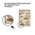 Blechschild ''Fischarten Guide'' 20x30cm