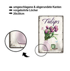 Blechschild ''Tulips'' 20x30cm