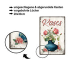 Blechschild ''Roses'' 20x30cm
