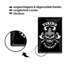 Tin sign "Viking Valhalla (black, axes)" 20x30cm
