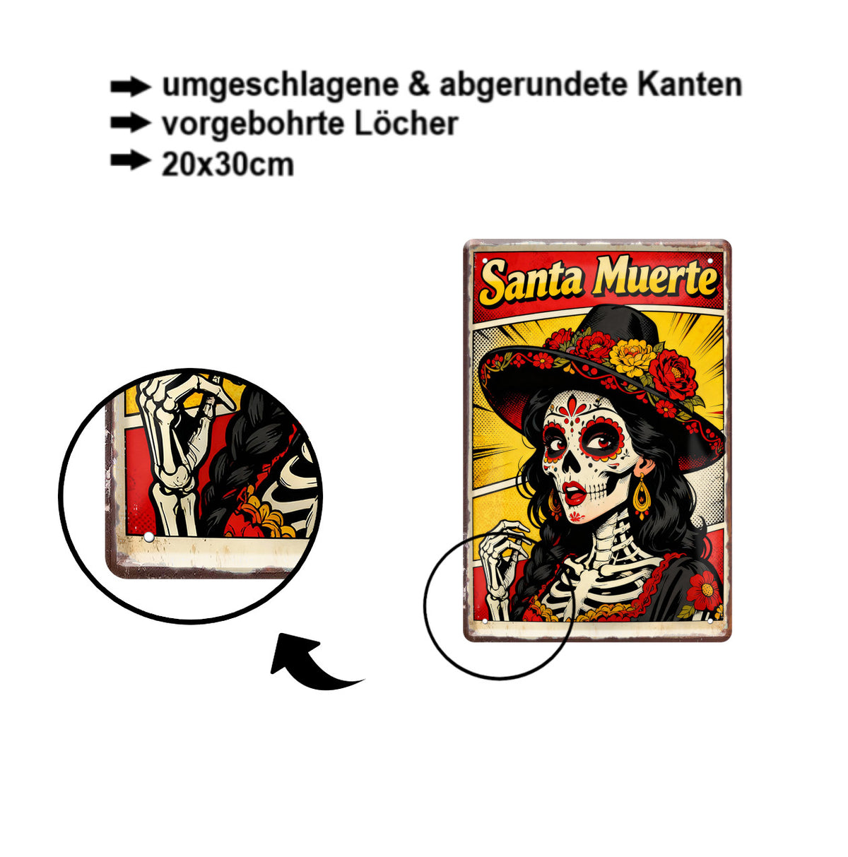 Blechschild ''Santa Muerte'' 20x30cm