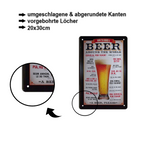 Blechschild ''Beer around the world'' 20x30cm