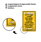 Blechschild ''WC-Regeln. Bitte keine Tampons, Binden'' 20x30cm