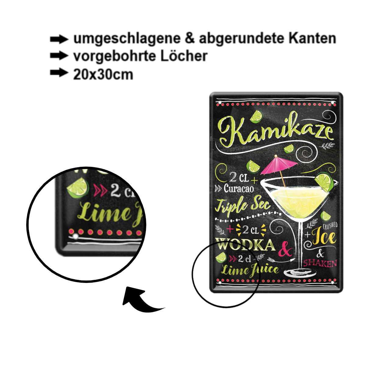 Tin sign "Kamikaze" 20x30cm