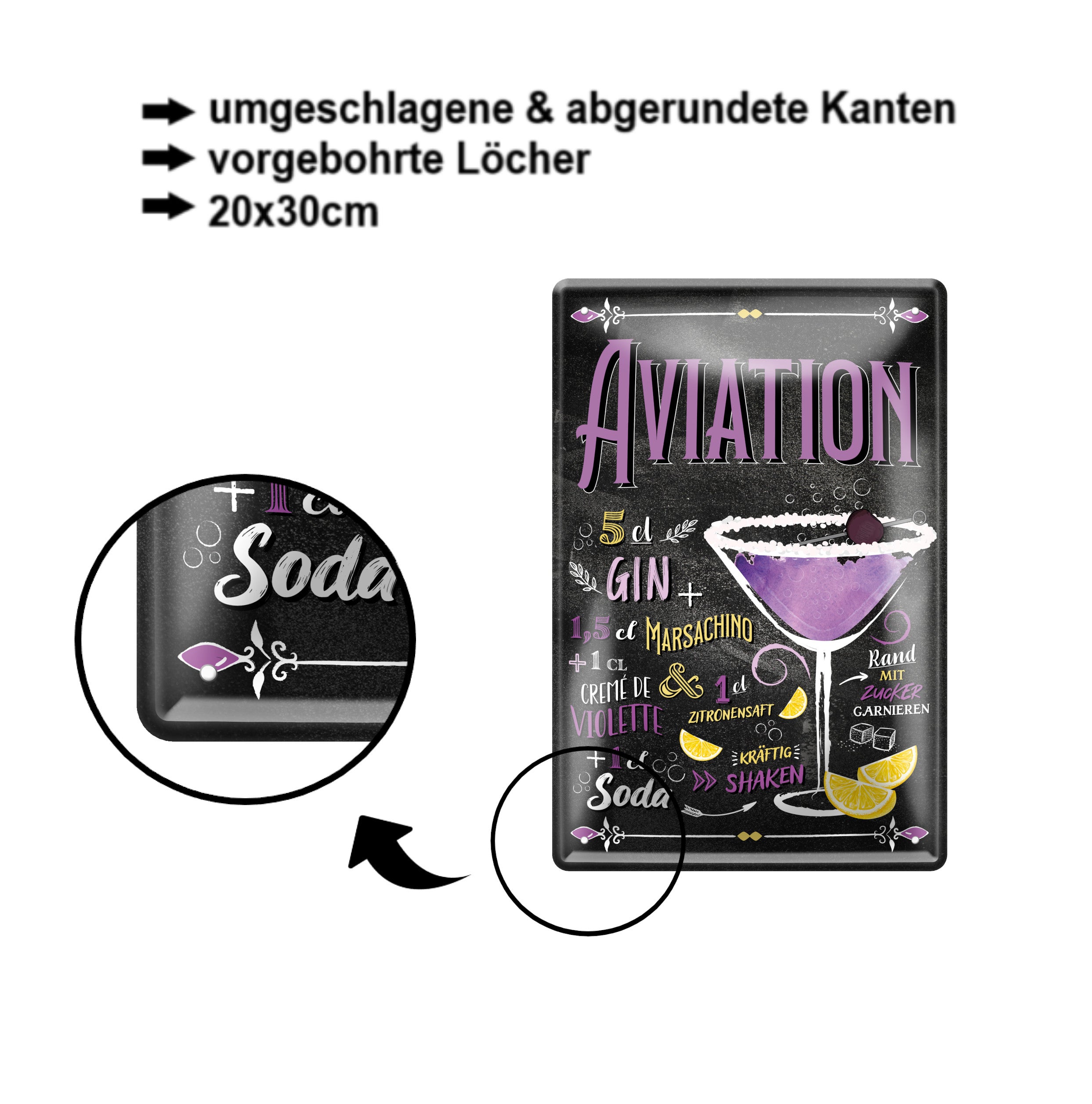 Blechschild ''Aviation'' 20x30cm