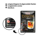 Blechschild ''Pink Espresso Tonic'' 20x30cm