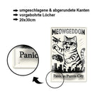 Blechschild ''Meowgeddon. Panic in Purris City'' 20x30cm