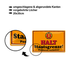 Tin sign "STOP state border" 20x30cm