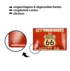 Blechschild ''Get your kicks on Route 66'' 20x30cm