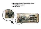 Blechschild ''Mein Traktor tropft nicht, er markiert'' 28x12cm