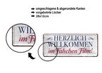Blechschild ''Herzlich Wollkommen im falschen Film'' 28x12cm