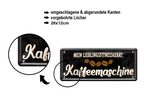 Blechschild ''Mein Lieblingsfitnessgerät Kaffeemaschine'' 28x12cm