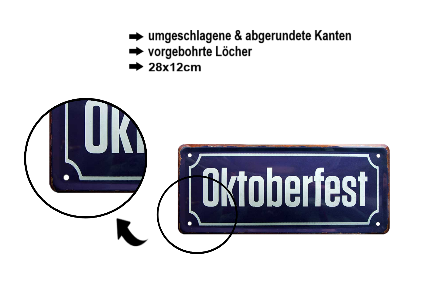 Blechschild ''Oktoberfest'' 28x12cm
