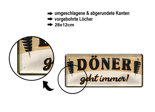 Blechschild ''Döner geht immer!'' 28x12cm