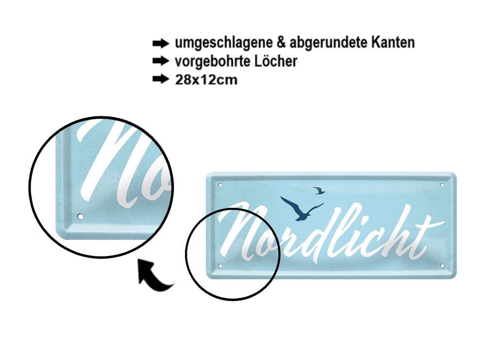Blechschild ''Nordlicht'' 28x12cm