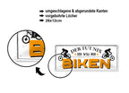 Blechschild ''Der tut nix, der will nur Biken'' 28x12cm