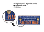 Blechschild ''Beschreiben sie Arbeitsplatz. Planet der Affen'' 28x12cm