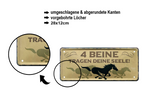 Blechschild ''4 Beine tragen deine Seele (3 pferde)'' 28x12cm