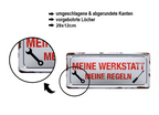 Blechschild ''Meine Werkstatt meine Regeln'' 28x12cm
