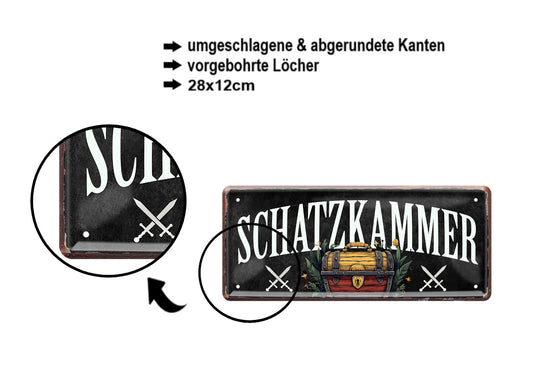 Blechschild ''Schatzkammer'' 28x12cm