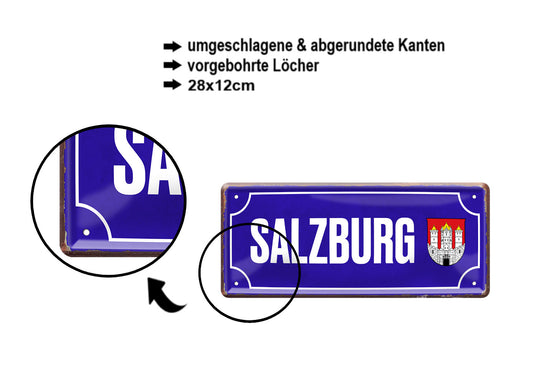 Blechschild ''Salzburg (wappen)'' 28x12cm