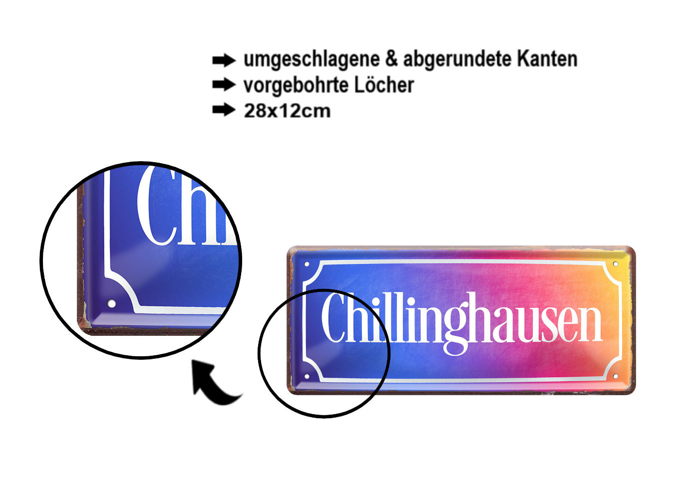 Blechschild ''Chillinghausen'' 28x12cm