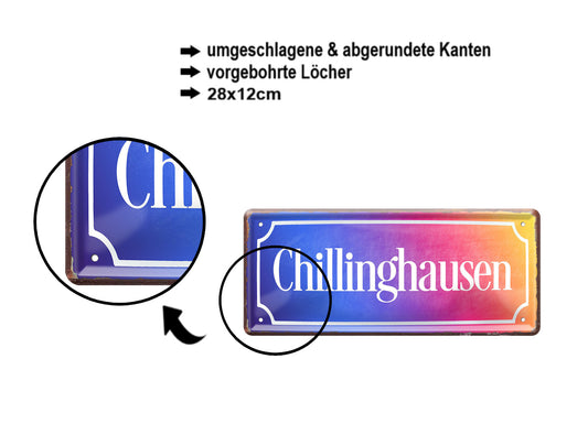Blechschild ''Chillinghausen'' 28x12cm