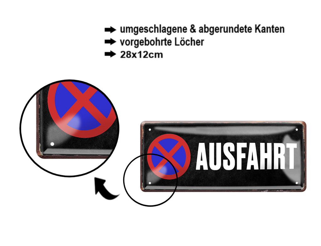 Blechschild ''Ausfahrt'' 28x12cm