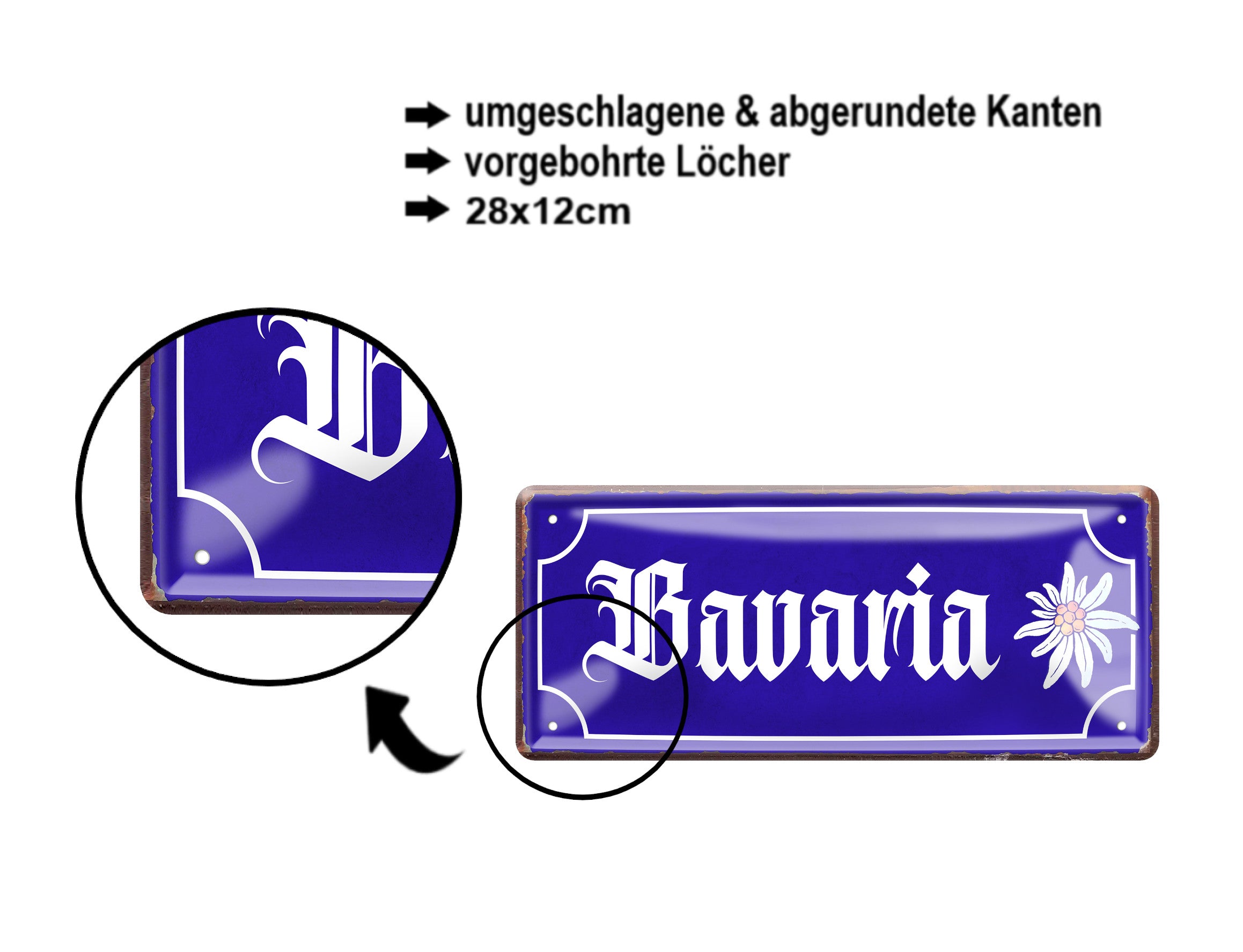 Blechschild ''Bavaria'' 28x12cm