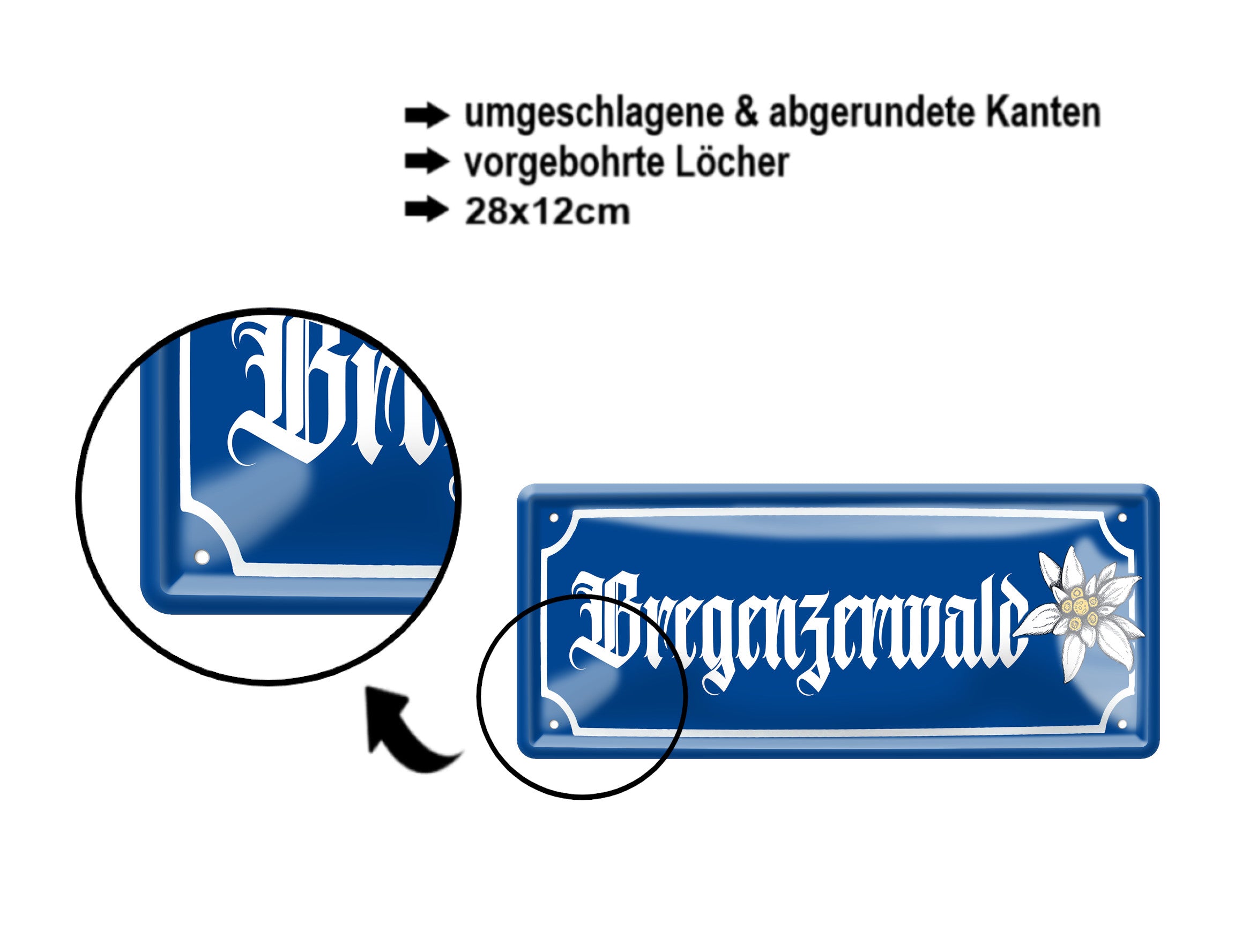 Blechschild ''Bregenzerwald'' 28x12cm