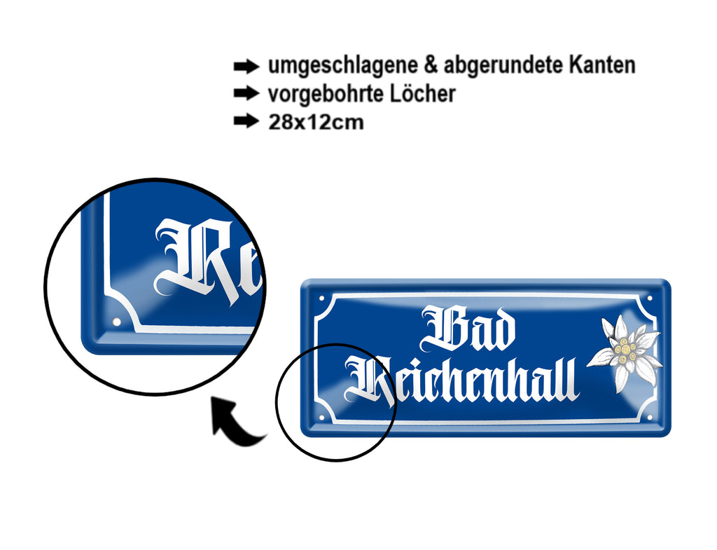 Blechschild ''Bad Reichenhall'' 28x12cm