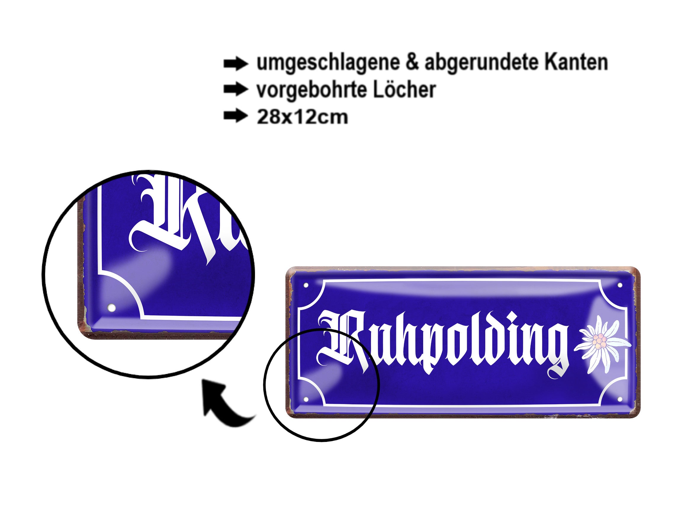 Blechschild ''Ruhrpolding'' 28x12cm