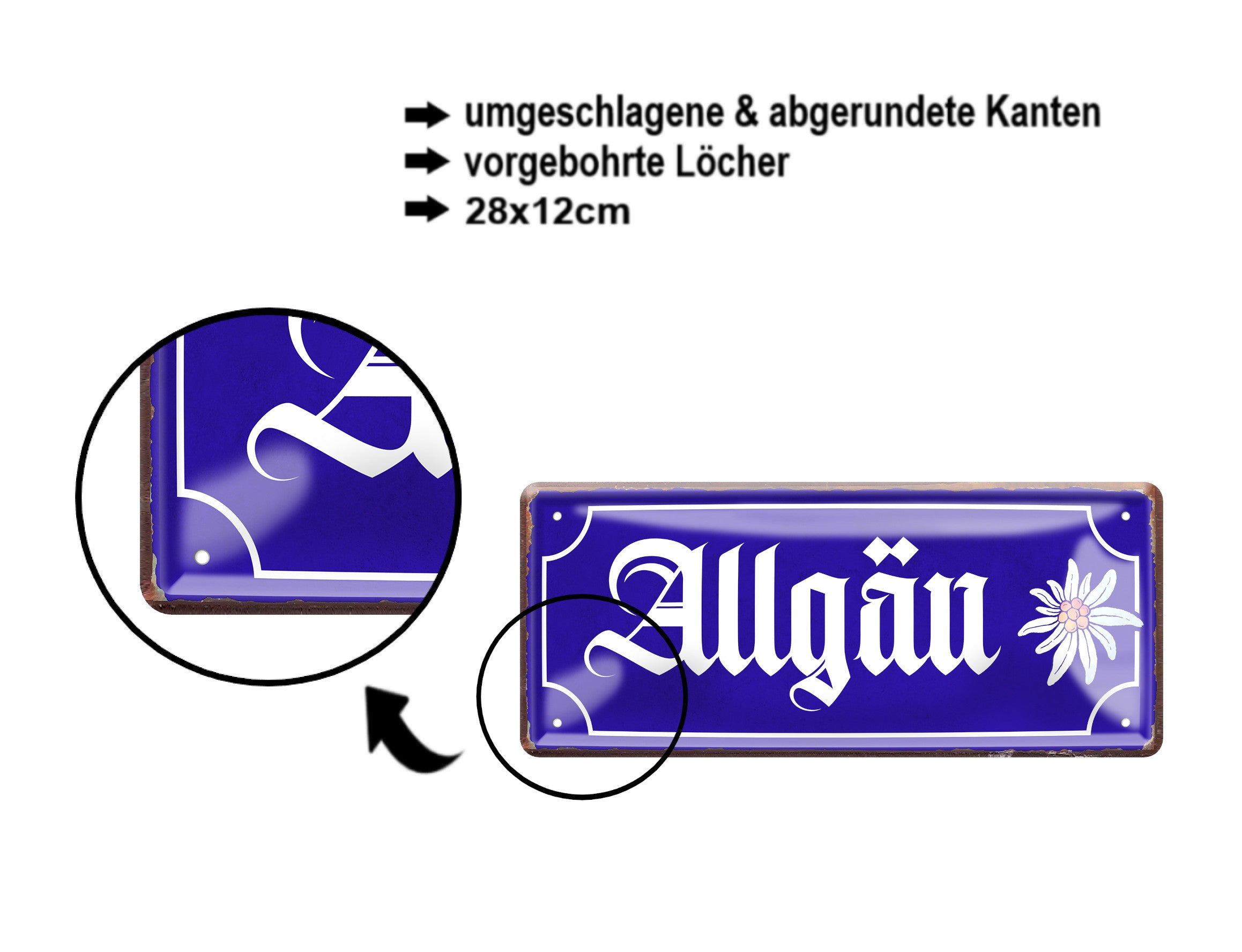 Blechschild ''Allgäu'' 28x12cm