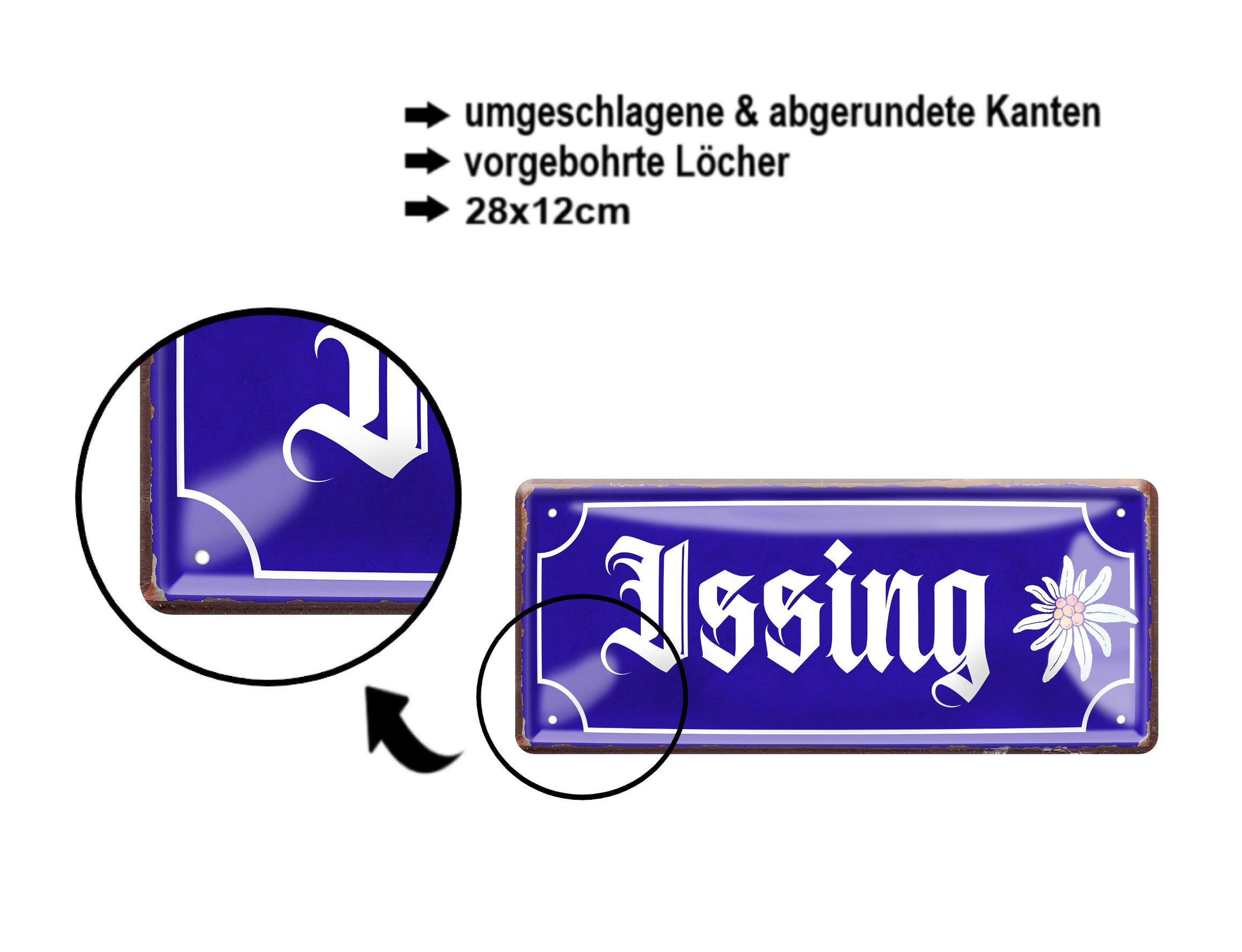Blechschild ''Issing'' 28x12cm