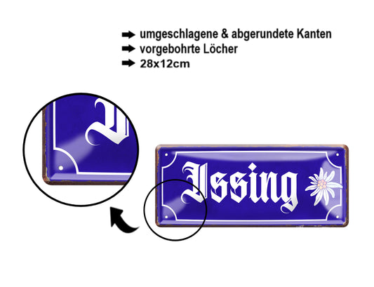 Blechschild ''Issing'' 28x12cm