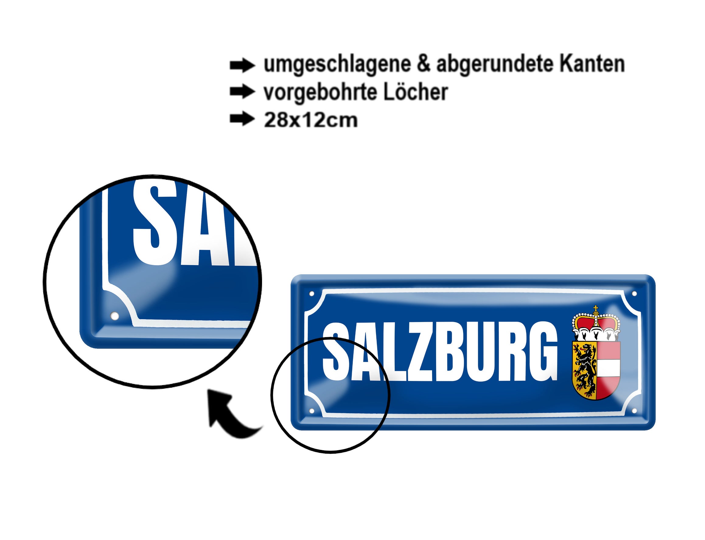 Blechschild ''Salzburg'' 28x12cm