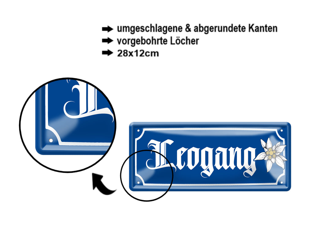 Blechschild ''Leogang'' 28x12cm