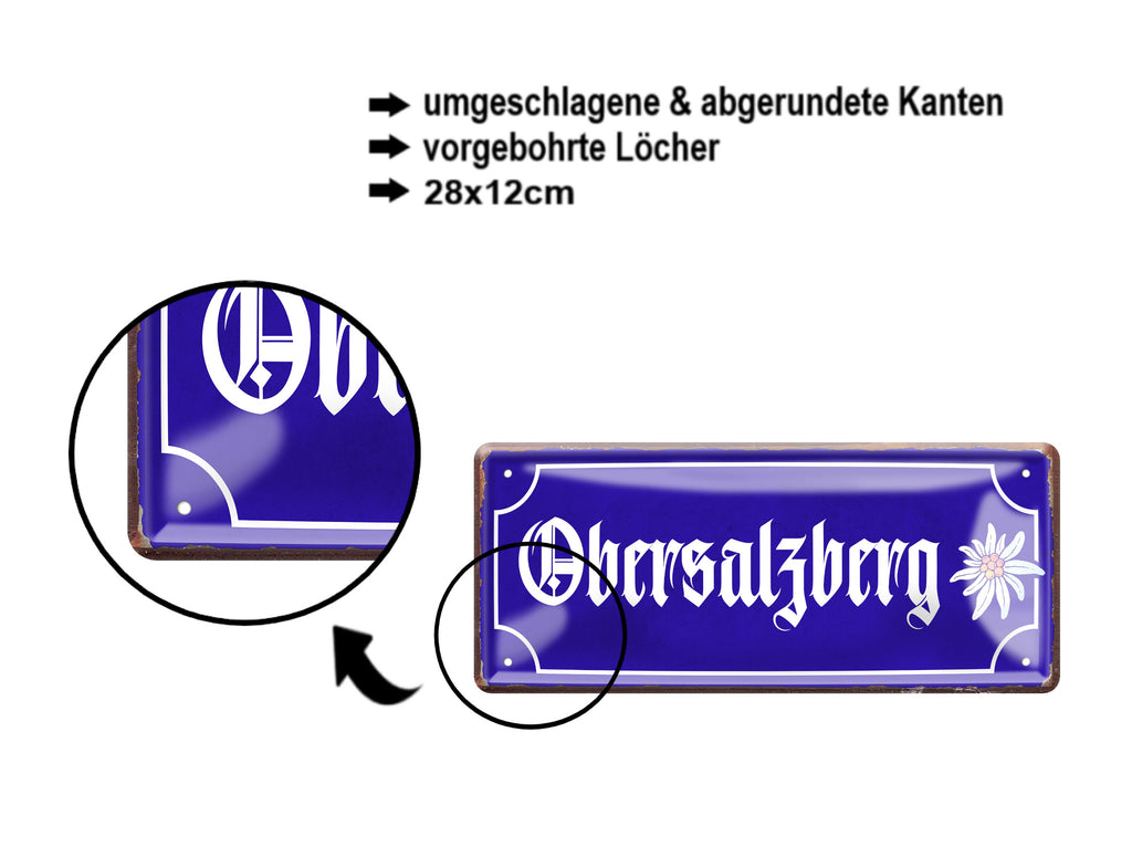 Blechschild ''Obersalzberg'' 28x12cm