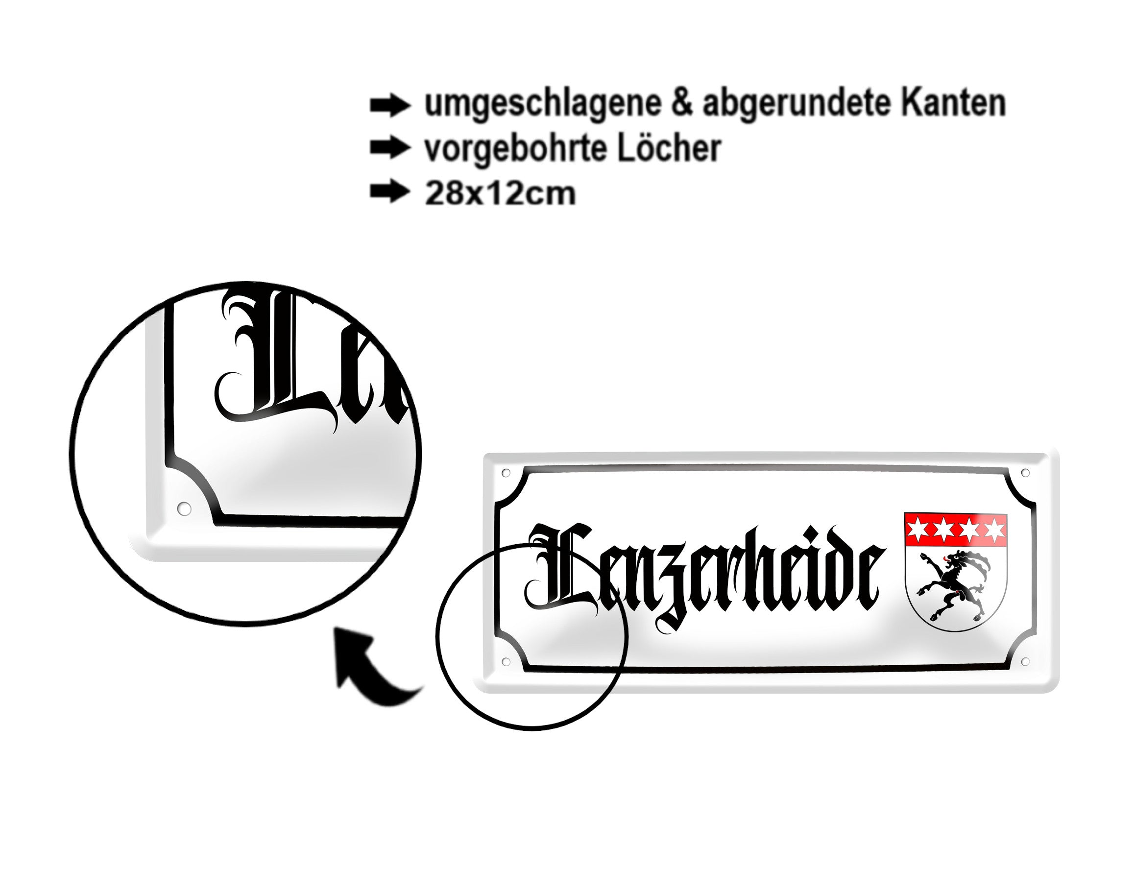 Blechschild ''Lenzerheide (wappen)'' 28x12cm