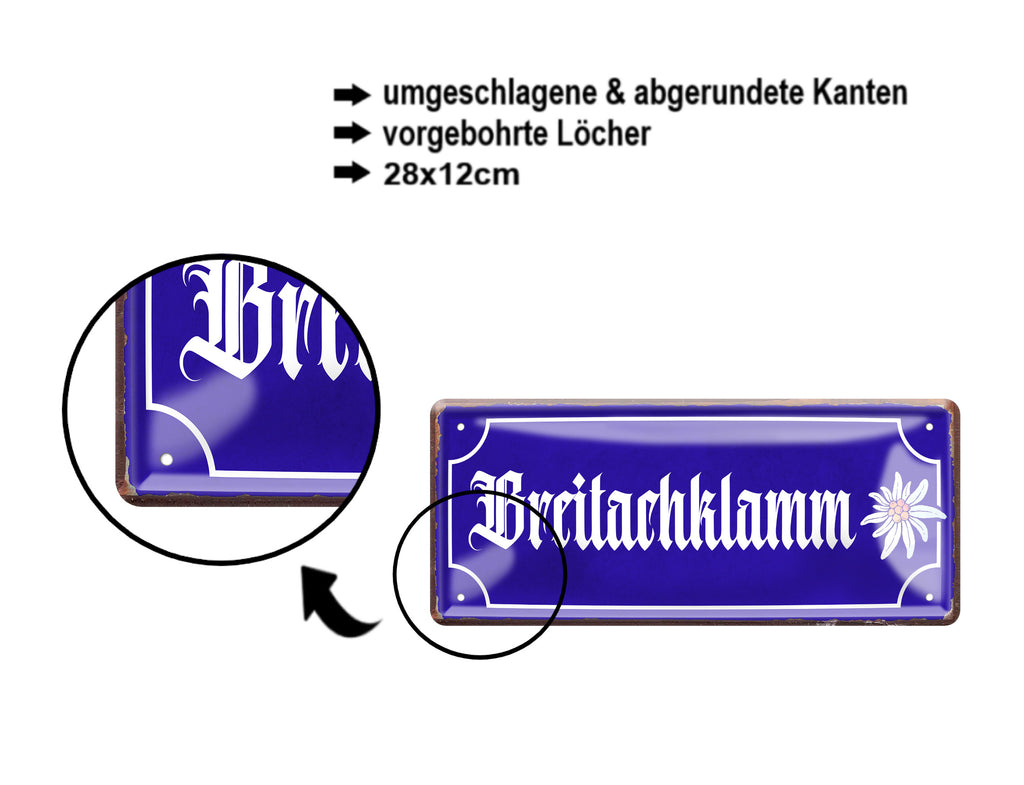 Blechschild ''Breitachklamm'' 28x12cm