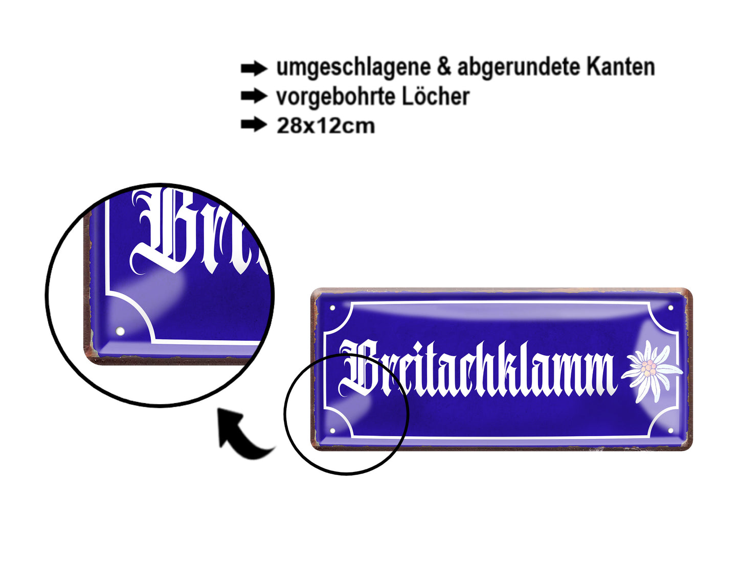 Blechschild ''Breitachklamm'' 28x12cm