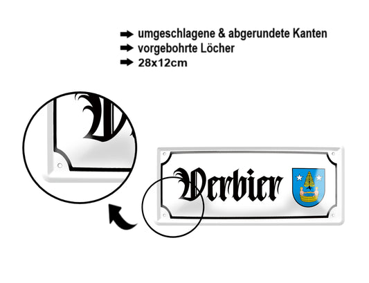Blechschild ''Verbier (wappen)''28x12cm